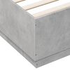 vidaXL Cadre de lit avec LED sans matelas gris b&eacute;ton 120x200 cm