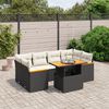 vidaXL Salon de jardin 7 pcs avec coussins noir r&eacute;sine tress&eacute;e