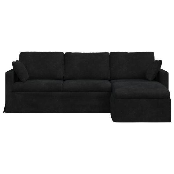 vidaXL Canap&eacute; Noir 198 x 134 x 80 cm Velours