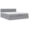VidaXL Cadre de lit ottoman avec matelas gris clair 200x200 cm tissu