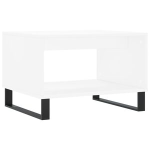 vidaXL Table basse blanc 60x50x40 cm bois d'ing&eacute;nierie