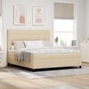 vidaXL Lit &agrave; ressorts avec matelas Cr&egrave;me 180 x 200 cm tissu