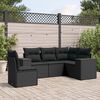 vidaXL Salon de jardin 5 pcs avec coussins noir r&eacute;sine tress&eacute;e