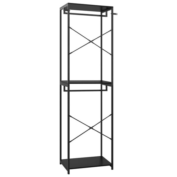 vidaXL Garde-robe Noir 60x40x213 cm M&eacute;tal et agglom&eacute;r&eacute;