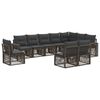 vidaXL Ensemble de canap&eacute; de jardin 10 pcs Gris et Gris fonc&eacute;