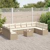 vidaXL Ensemble de canap&eacute; de jardin 11 pcs Beige et cr&egrave;me polyrotin
