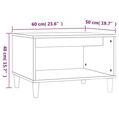 vidaXL Table basse Noir 60x50x40 cm Bois d'ingénierie