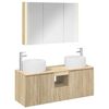 vidaXL Ensemble d'armoire de salle de bain 4 pc Ch&ecirc;ne Sonoma