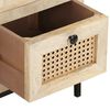 vidaXL Buffet 60x35x70 cm Bois de manguier massif et canne naturelle