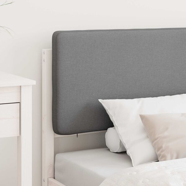 vidaXL Cadre de lit avec t&ecirc;te de lit rembourr&eacute;e Gris clair 90 x 190 cm