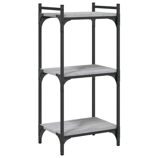 vidaXL Biblioth&egrave;que 3 niveaux sonoma gris 40x30x86cm bois d'ing&eacute;nierie
