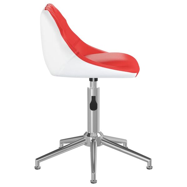 vidaXL Chaise pivotante de salle &agrave; manger Rouge et blanc Similicuir