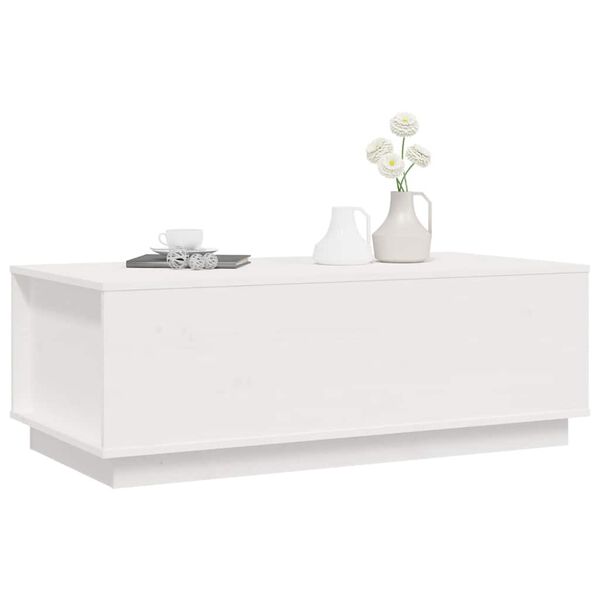 vidaXL Table basse Blanc 100x50x35 cm Bois massif de pin