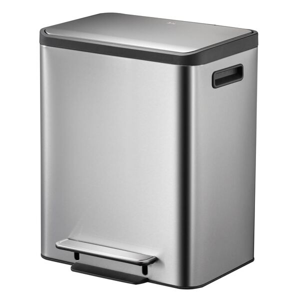 EKO Poubelle &agrave; p&eacute;dale EcoCasa 30 L Argent&eacute; mat