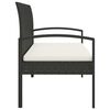vidaXL Banc de jardin avec coussin noir 105 cm r&eacute;sine tress&eacute;e