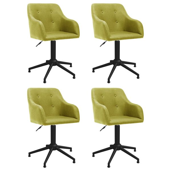 vidaXL Chaises pivotantes &agrave; manger lot de 4 vert tissu