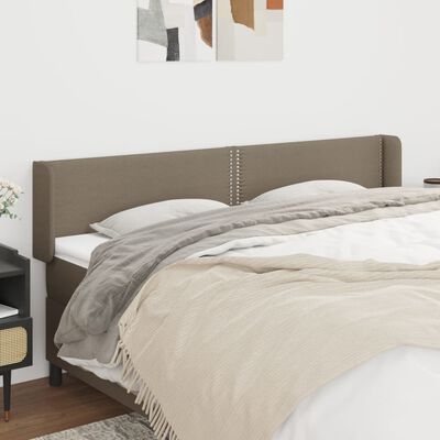 vidaXL Tête de lit avec oreilles Taupe 163x16x78/88 cm Tissu