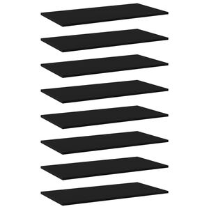 vidaXL Panneaux de biblioth&egrave;que 8 pcs Noir 80x40x1,5 cm Agglom&eacute;r&eacute;