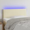 vidaXL T&ecirc;te de lit &agrave; LED Cr&egrave;me 100x5x78/88 cm Similicuir