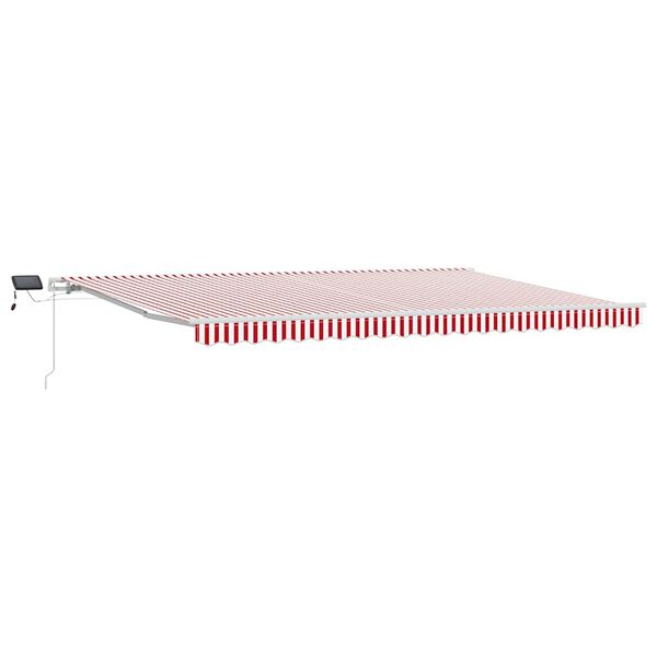 vidaXL Auvent Rétractable Rouge et Blanc 500 × 350 cm Tissu et acier