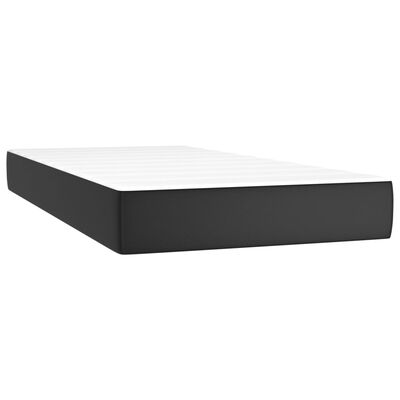 vidaXL Sommier à lattes de lit avec matelas Noir 80x200cm Similicuir