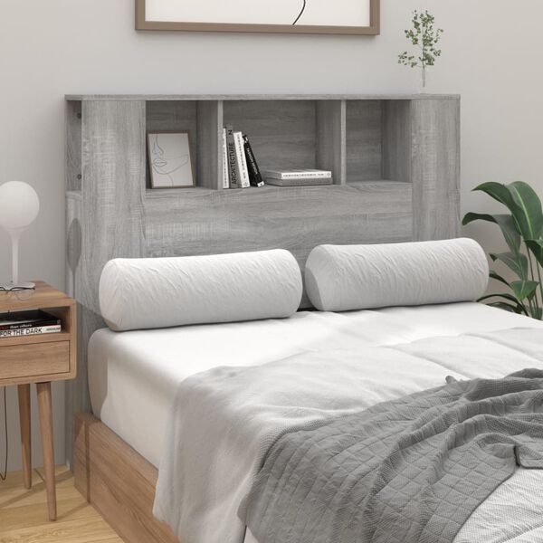 vidaXL Armoire de t&ecirc;te de lit sonoma gris 120x18,5x102,5 cm