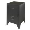 Vipack Table de chevet avec porte Bronxx M&eacute;tal Noir mat
