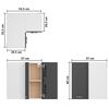 vidaXL Armoire d'angle suspendue "Lyon" Gris 57x57x60 cm