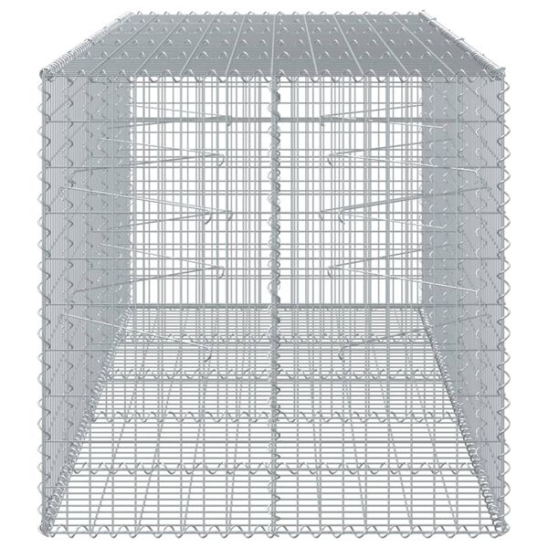 vidaXL Panier gabion avec couvercle 250x100x100 cm fer galvanis&eacute;