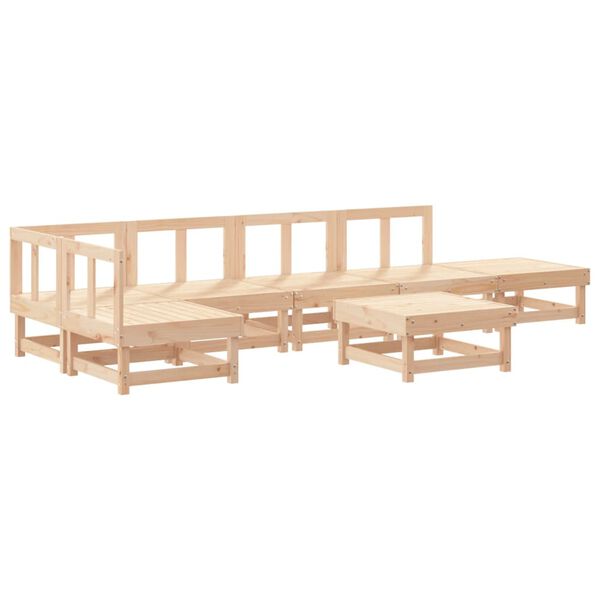 vidaXL Salon de jardin 7 pcs Bois de pin massif