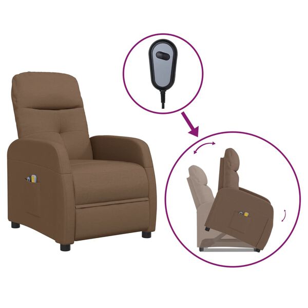 vidaXL Fauteuil de massage Marron Tissu