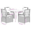 vidaXL Ensemble &agrave; manger de jardin avec coussins 5pcs Beige poly rotin