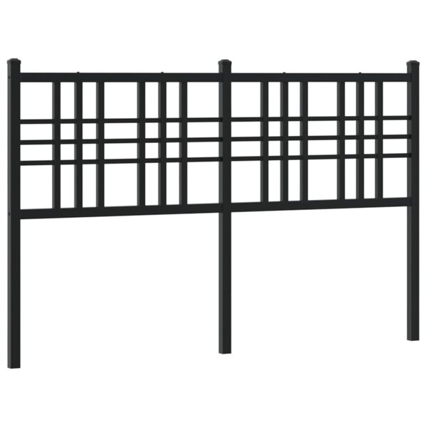 vidaXL T&ecirc;te de lit m&eacute;tal noir 140 cm
