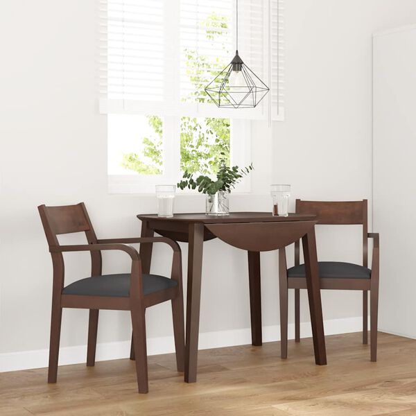 vidaXL Chaises &agrave; manger coussins 2 pcs marron bois massif caoutchouc