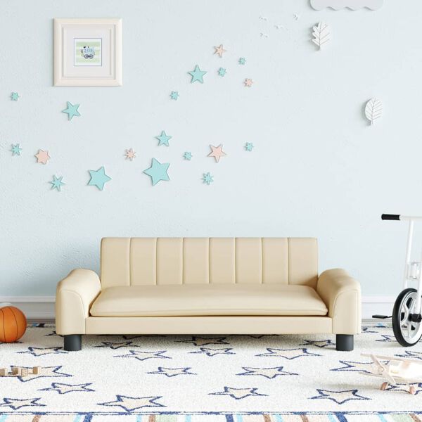 vidaXL Canap&eacute; pour enfants cr&egrave;me 90x53x30 cm tissu
