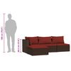 vidaXL Salon de jardin 4 pcs avec coussins Marron R&eacute;sine tress&eacute;e