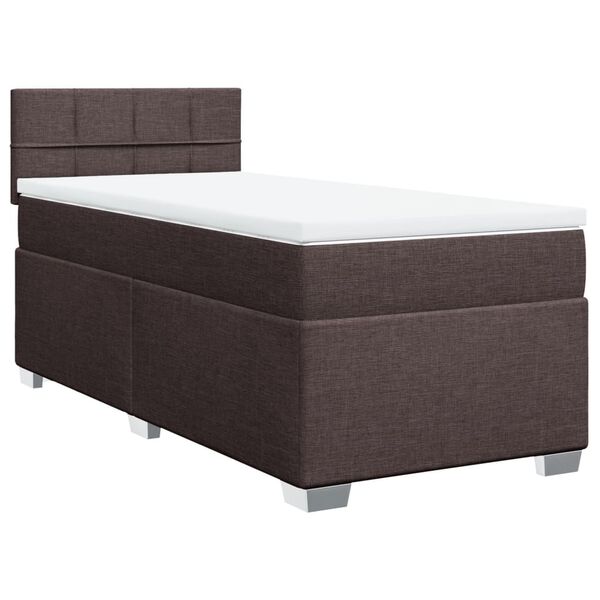 vidaXL Sommier &agrave; lattes de lit avec matelas Marron fonc&eacute; 90x190 cm