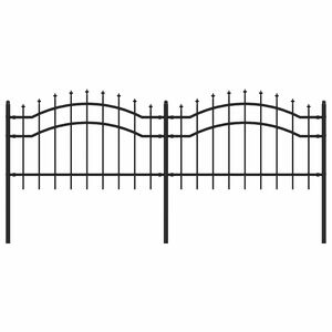 vidaXL Cl&ocirc;ture de jardin Woerden avec pointe en forme de lance, noire, 240 x 75 cm, acier