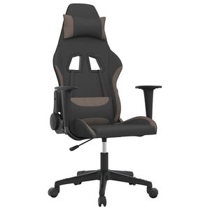 vidaXL Chaise de jeu Noir et taupe Tissu