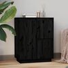 vidaXL Buffet Noir 60x34x75 cm Bois massif de pin