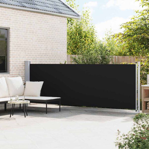 vidaXL Auvent latéral rétractable de patio 140x600 cm Noir