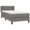 vidaXL Sommier à lattes de lit avec matelas Gris foncé 100x200cm Tissu