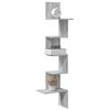 vidaXL &Eacute;tag&egrave;re d'angle murale sonoma gris 32x32x127,5 cm