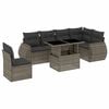 vidaXL Salon de jardin avec coussins 7 pcs gris r&eacute;sine tress&eacute;e