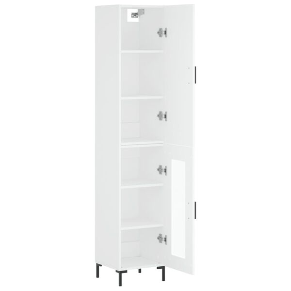 vidaXL Buffet haut Blanc 34,5x34x180 cm Bois d'ing&eacute;nierie
