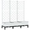 vidaXL Bac de jardin avec treillis et roues Blanc 120 x 40 x 131,5 cm