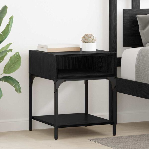 vidaXL Table de chevet 2 pcs Ch&ecirc;ne noir 40 x 40 x 50 cm