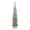 vidaXL Sapin de No&euml;l artificiel Vert 210 cm PVC et acier et plastique