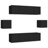 vidaXL Ensemble de meubles TV 6 pcs Noir Bois d'ing&eacute;nierie