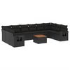 vidaXL Salon de jardin 11 pcs avec coussins noir r&eacute;sine tress&eacute;e